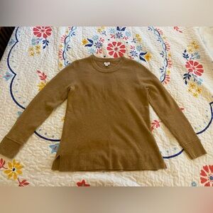 J. Crew women’s wool blend tan crew neck sweater - size medium.